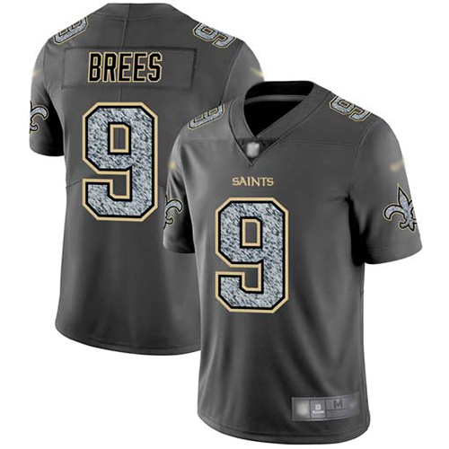 Men New Orleans Saints Limited Gray Drew Brees Jersey NFL Football #9 Static Fashion Jersey->new orleans saints->NFL Jersey